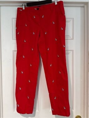 Talbots Red Dog Embroidered Relaxed Chino Pants